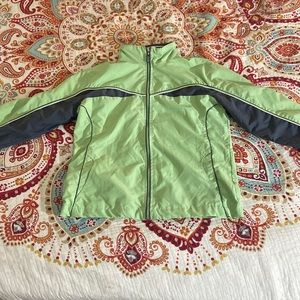 Wind breaker, champion size M color green, and gray